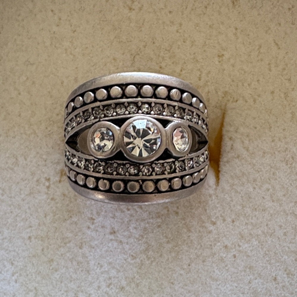 Premier Designs Silver Ring with Clear Stones - Picture 3 of 5